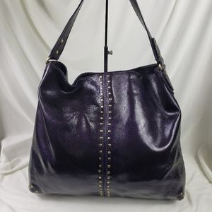 Michael Kors Purple Metallic Patent Astor Bag